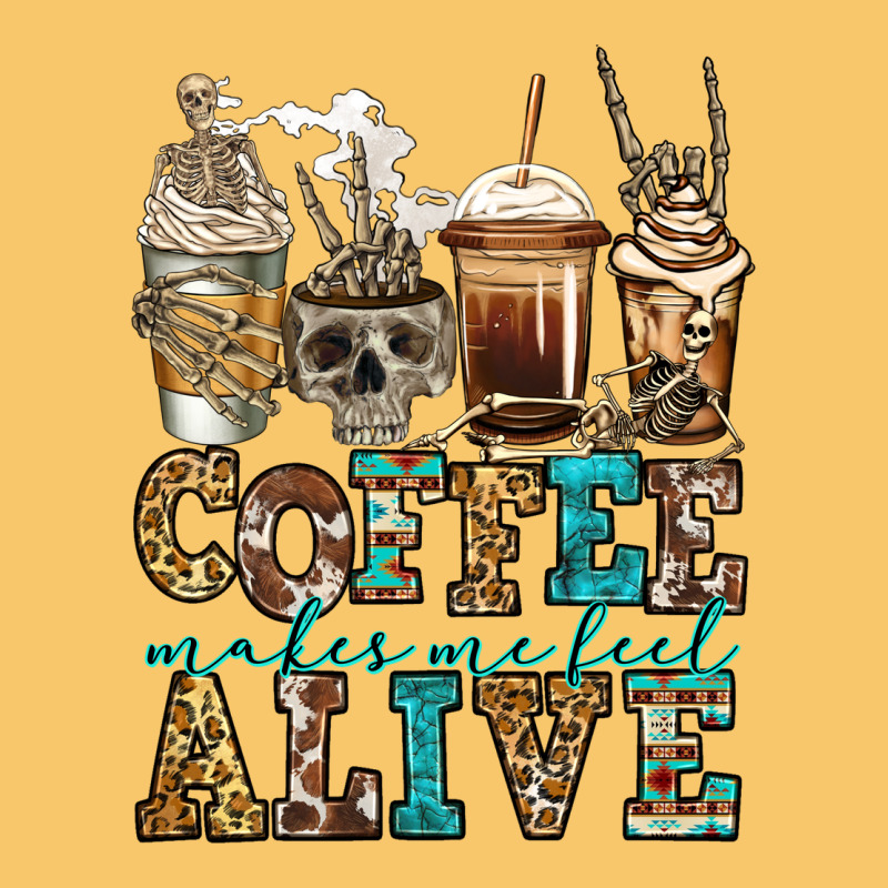 Coffee Makes Me Feel Alive Skeleton Coffee Cups Vintage Hoodie by Jasminsmagicworld | Teevron