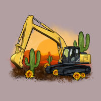 Excavator Cactus Sunflower Sunset Vintage Hoodie | Teevron