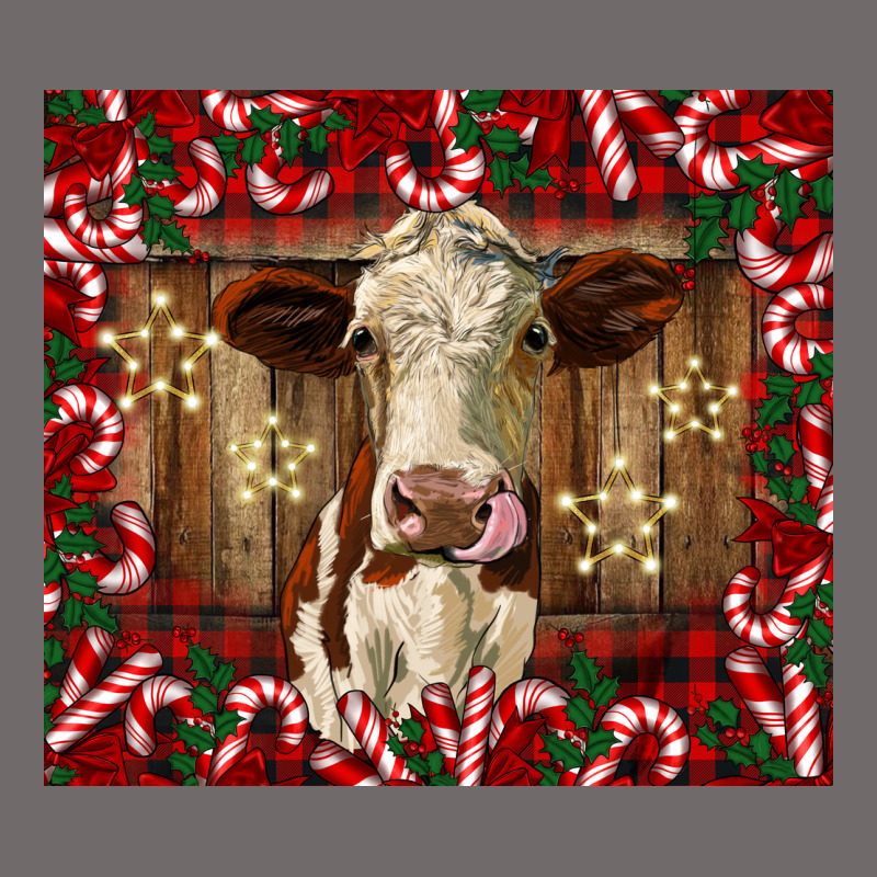 Christmas Heifer With Candy Canes Urban Heavy Tee by BarkalooDesign | Teevron