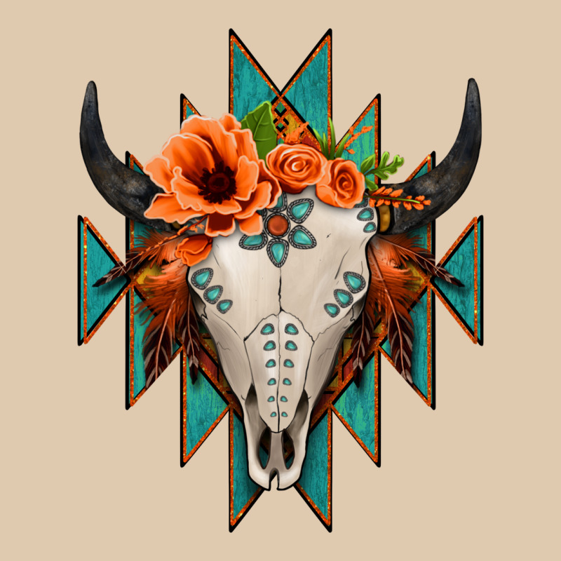 Aztec Turquoise Bull Skull Heavyweight Sweatshirt by Jasminsmagicworld | Teevron
