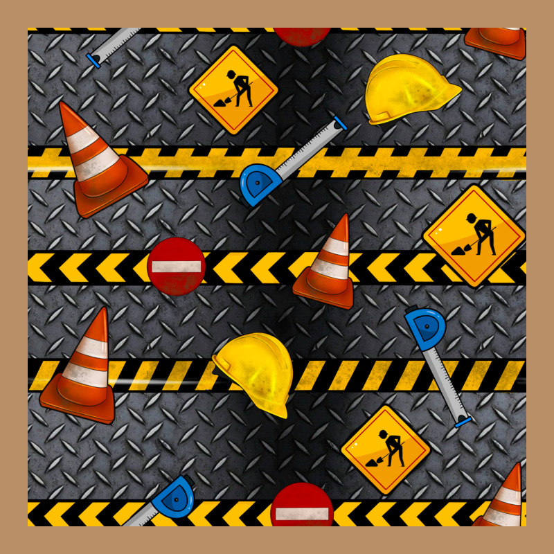 Construction Signs Seamless Pattern Vintage Hoodie by BundleAndBundleShop | Teevron