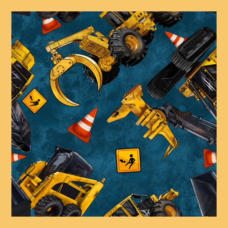 Construction Vehicles Seamless Pattern Vintage Hoodie by BundleAndBundleShop | Teevron