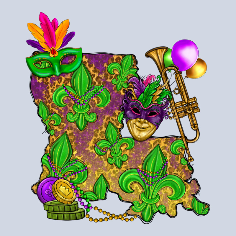 Louisiana Map Mardi Gras Premium Sweatshirt by NancyCooperArtShop | Teevron