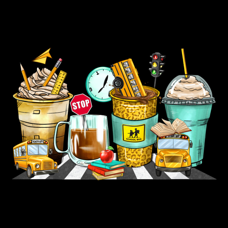 School Bus Coffee Cups Heavy Core Tee by Zillion Design Studio | Teevron