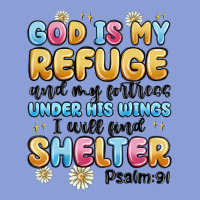 God Is My Refuge And My Fortress Under His Wings Long Sleeve Tee | Teevron