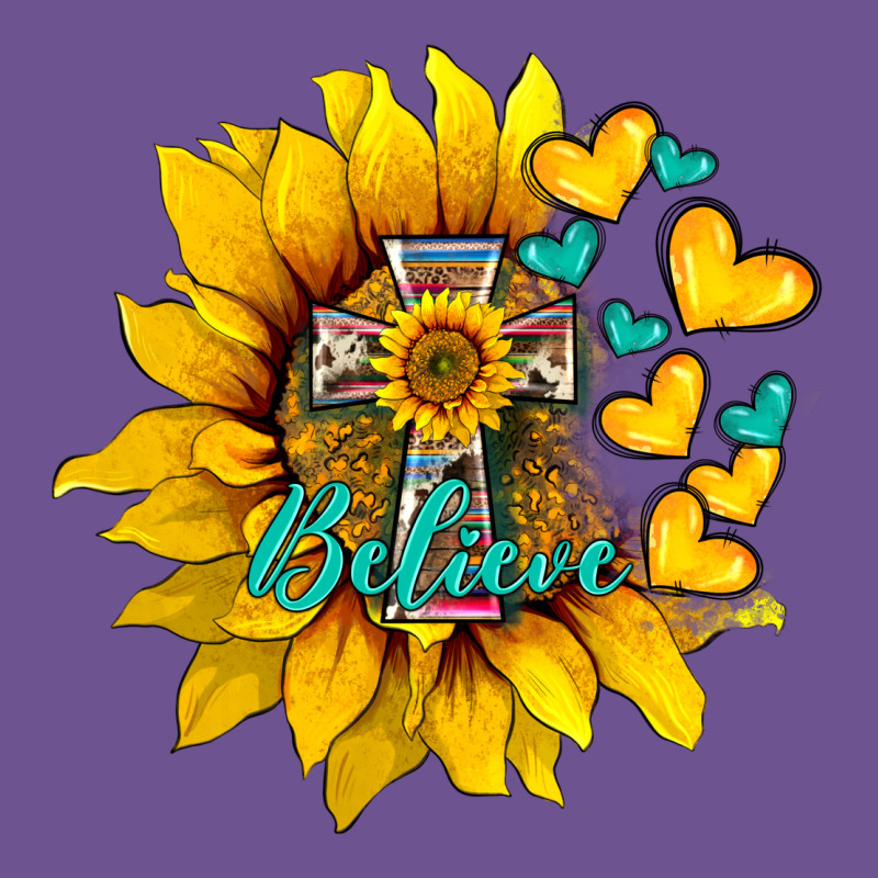 Western Sunflower  Cross Believe Vintage Tee by BarkalooDesign | Teevron