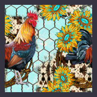 Western Rooster Seamless Pattern Vintage Hoodie | Teevron