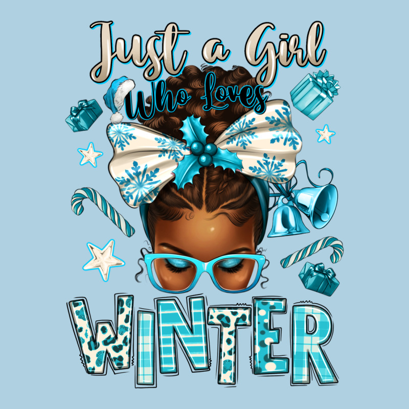 Just A Girl Who Loves Winter Afro Messy Bun Premium Hoodie by texasbilliewilder | Teevron