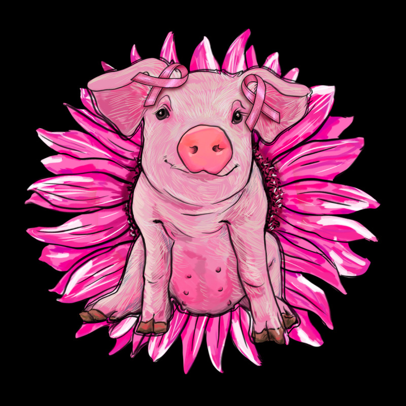 Pink Sunflower Pig Ladies Tee by RanaPortraitStore | Teevron