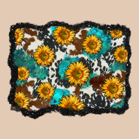 Cowhide  Turquoise Sunflowers Pattern Olivia Urban Hoodie | Teevron