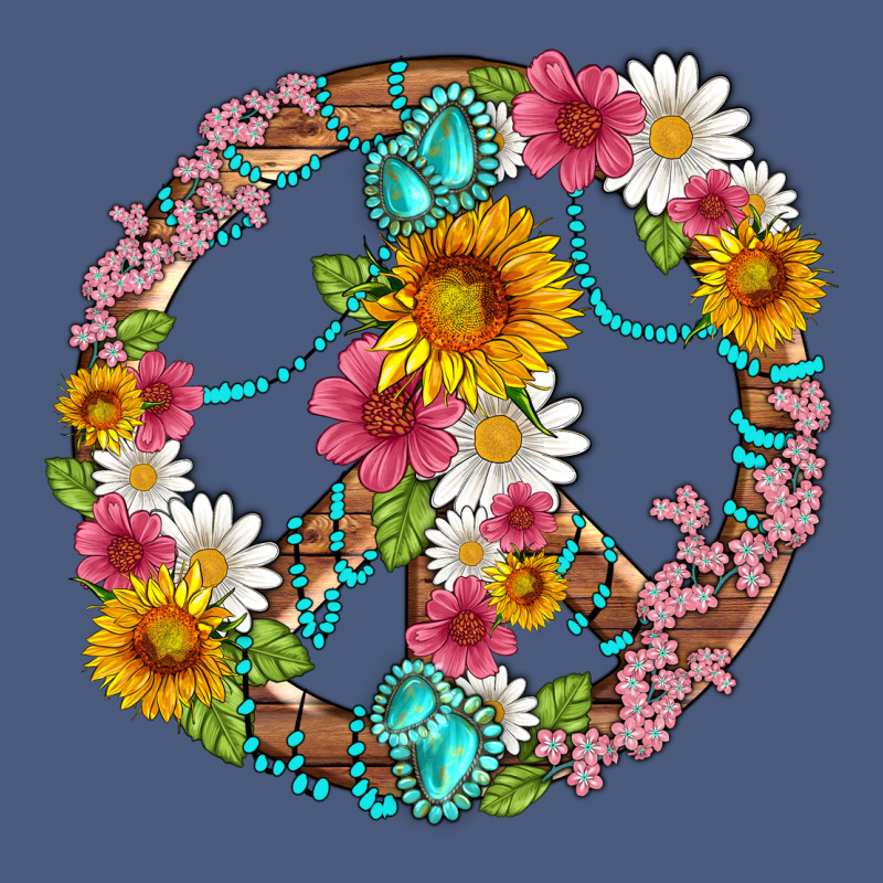 Floral Peace Sign With Gemstone Vintage Hoodie by Artiststas | Teevron