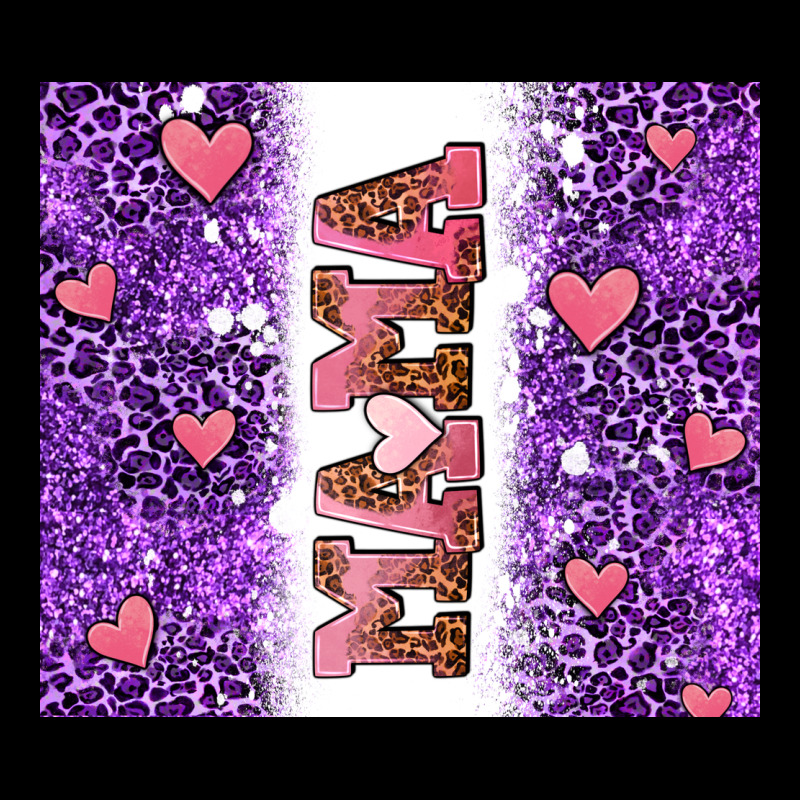 Purple Leopard Pink Mama Hearts Premium Tee by AdoDesignShop | Teevron