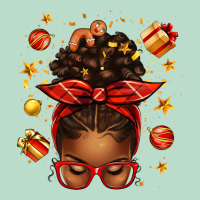 Christmas Afro Messy Bun Premium Hoodie | Teevron