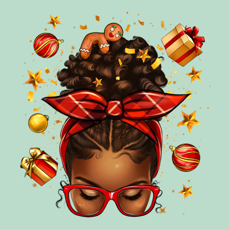 Christmas Afro Messy Bun Premium Hoodie by texasbilliewilder | Teevron