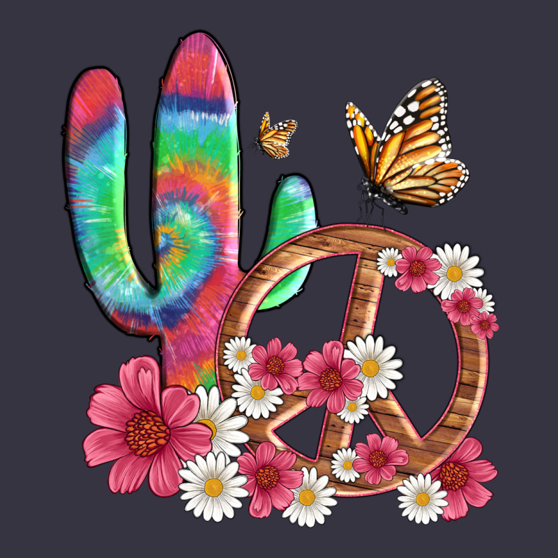 Cactus Peace Sign Flowers And Butterflys Vintage Hoodie by Artiststas | Teevron