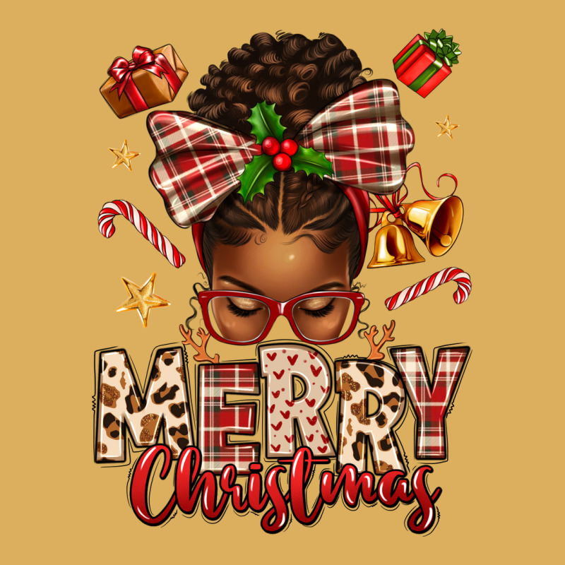 Merry Christmas Afro Messy Bun Premium Hoodie by texasbilliewilder | Teevron