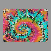 Tie Dye Leopard Cowhide Glitter Background Vintage Hoodie | Teevron