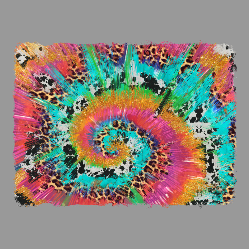 Tie Dye Leopard Cowhide Glitter Background Vintage Hoodie by Artiststas | Teevron