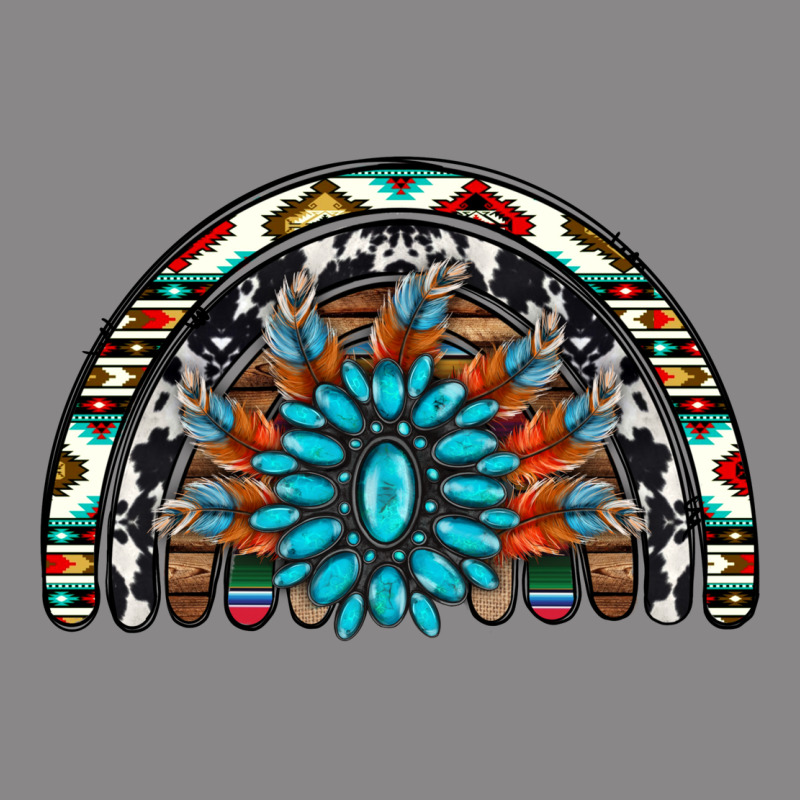 Western Turquoise Aztec Cowhide Serape  Rainbows Vintage Tee by AdoDesignShop | Teevron