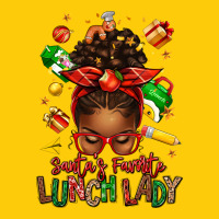 Santas Favorite Lunch Lady Afro Messy Bun Premium Hoodie | Teevron