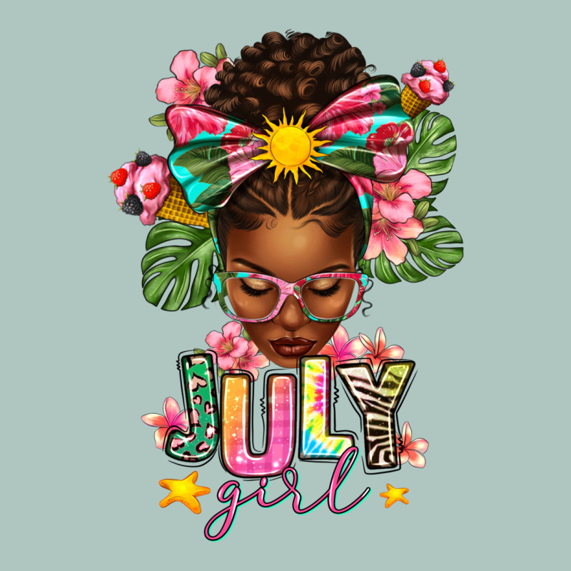 July Girl Afro Woman Summer Premium Sweatshirt by texasbilliewilder | Teevron