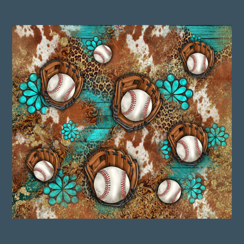 Baseball Turquoise Gemstones Western Patterns Urban Heavy Tee by BarkalooDesign | Teevron