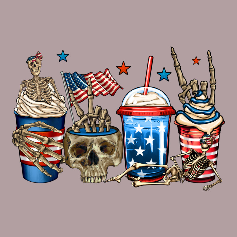4th Of July Skeleton Coffee Cups Vintage Hoodie by Jasminsmagicworld | Teevron