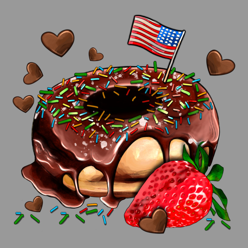 Donut Strawberry And Usa Flag Vintage Hoodie by AdoDesignShop | Teevron