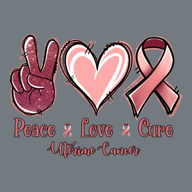 Peace Love Cure Uterine Cancer Heavyweight Sweatshirt by Jasminsmagicworld | Teevron