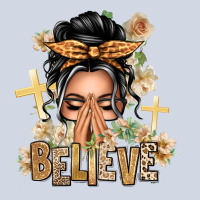 Gray Hair Believe Praying Caucasian Messy Bun Premium Sweatshirt | Teevron