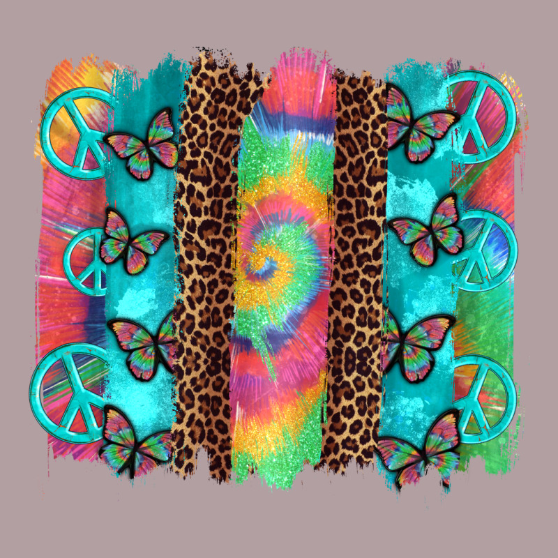 Hippie Peace Sign Butterfly Leopard And Tie Dye Brushstroke Vintage Hoodie by Artiststas | Teevron