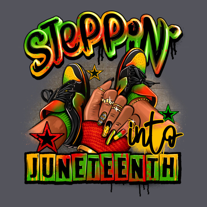 Steppin' Into Juneteenth Black Girl Sneakers Vintage Hoodie by RanaPortraitStore | Teevron