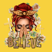 Red Hair Believe Praying Caucasian Messy Bun Premium Sweatshirt | Teevron