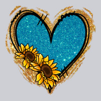 Gold Glitter Sunflower Blue Heart Heavyweight Sweatshirt | Teevron