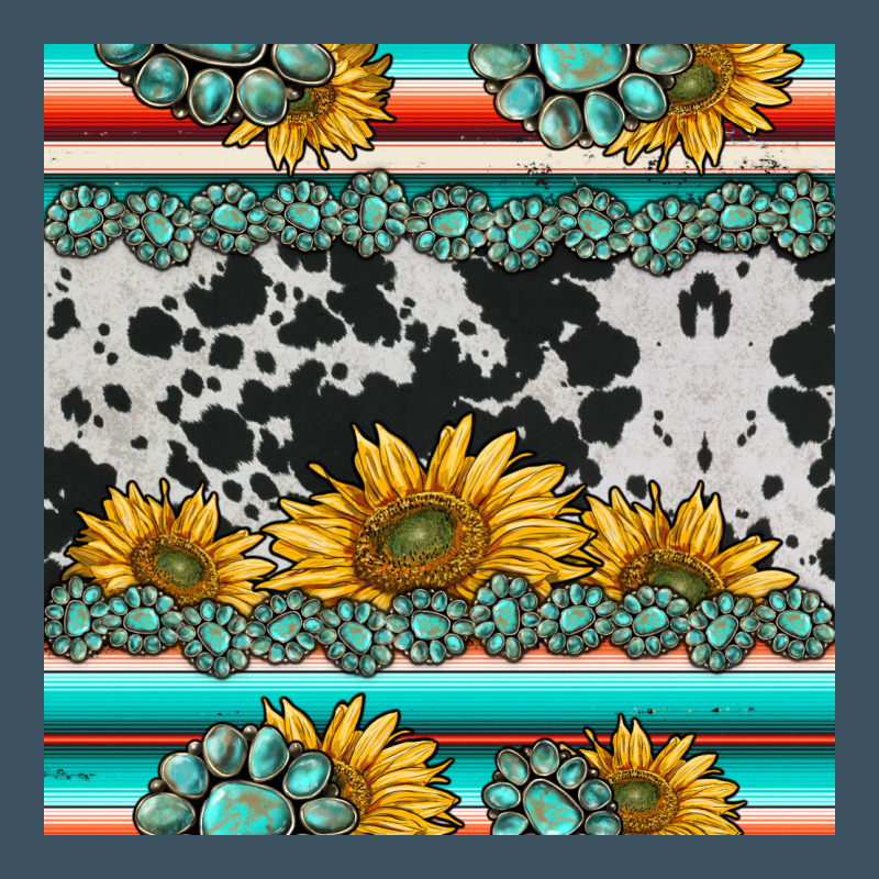 Sunflower Cowhide Serape Coaster Urban Heavy Tee by BarkalooDesign | Teevron