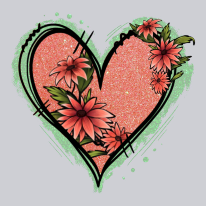 Pink Glitter Floral Heart Heavyweight Sweatshirt by Jasminsmagicworld | Teevron