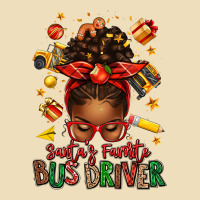 Santas Favorite School Bus Driver Afro Messy Bun Premium Hoodie | Teevron