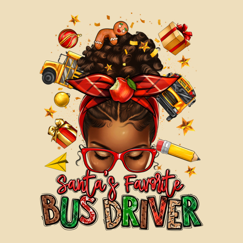 Santas Favorite School Bus Driver Afro Messy Bun Premium Hoodie by texasbilliewilder | Teevron