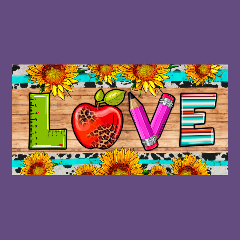 Love And Sunflower With Pen And Apple License Plate Template Vintage Hoodie by Artiststas | Teevron