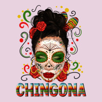 Mexicana Skull Girl Messy Bun Ladies Tee | Teevron