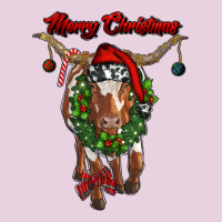 Merry Christmas Longhorn Cow Ladies Tee | Teevron