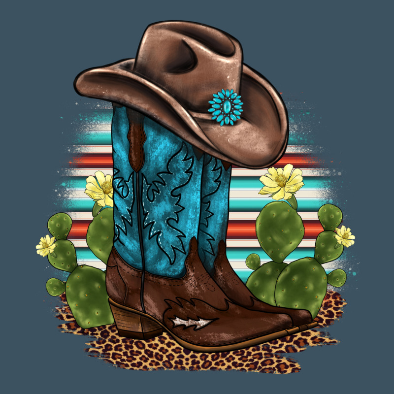 Western Boots And Hat Cactus Leopard Serape Pattern Urban Heavy Tee by BarkalooDesign | Teevron