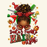 Santas Favorite Hair Stylist Afro Messy Bun Premium Hoodie | Teevron