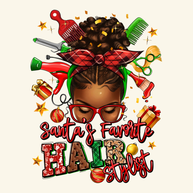 Santas Favorite Hair Stylist Afro Messy Bun Premium Hoodie by texasbilliewilder | Teevron