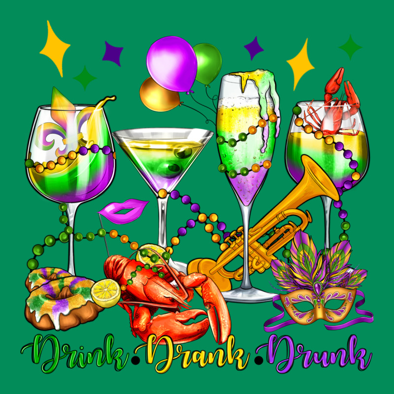 Drink Drank Drunk Mardi Gras Wine Glasses Olivia Urban Hoodie by OliviaCreatesArt | Teevron