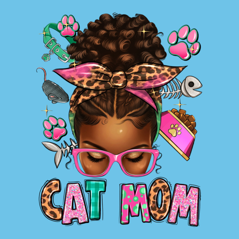 Afro Messy Bun Cat Mom Premium Sweatshirt by texasbilliewilder | Teevron