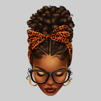 Afro Messy Bun Orange Leopard Bow Premium Sweatshirt | Teevron