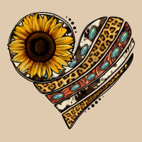 Western Sunflower Leopard Cowhide Heart Heavyweight Sweatshirt | Teevron