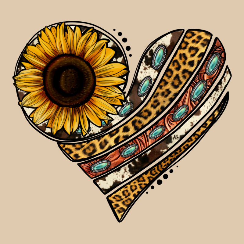 Western Sunflower Leopard Cowhide Heart Heavyweight Sweatshirt by Jasminsmagicworld | Teevron