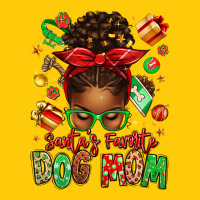 Santas Favorite Dog Mom Afro Messy Bun Premium Hoodie | Teevron